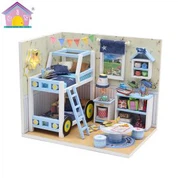 Brinquedo de construção em miniatura do quarto do menino