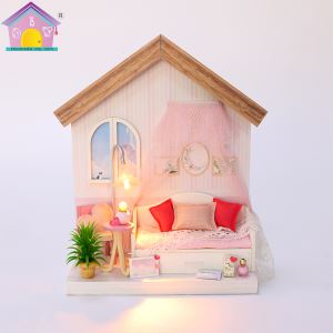 Miniatura de casa de bonecas artesanais DIY