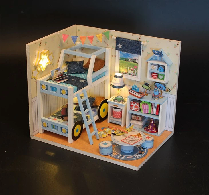 Hongda Small House Toy Small House Toy DIY Miniature Mini House Dollhouse